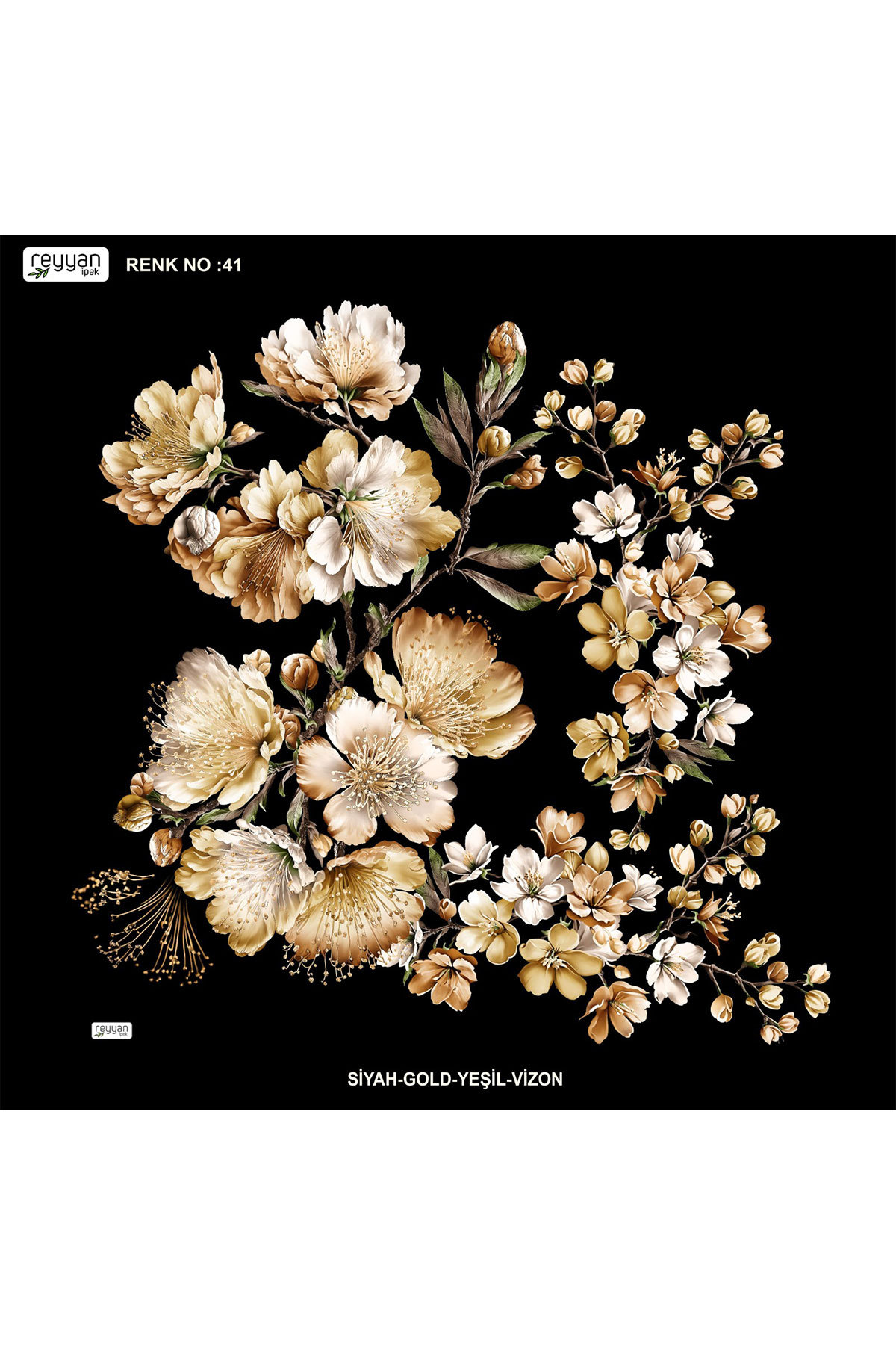 Reyyan Kadın Yazma Desenli 100x100 Cm - Thumbnail