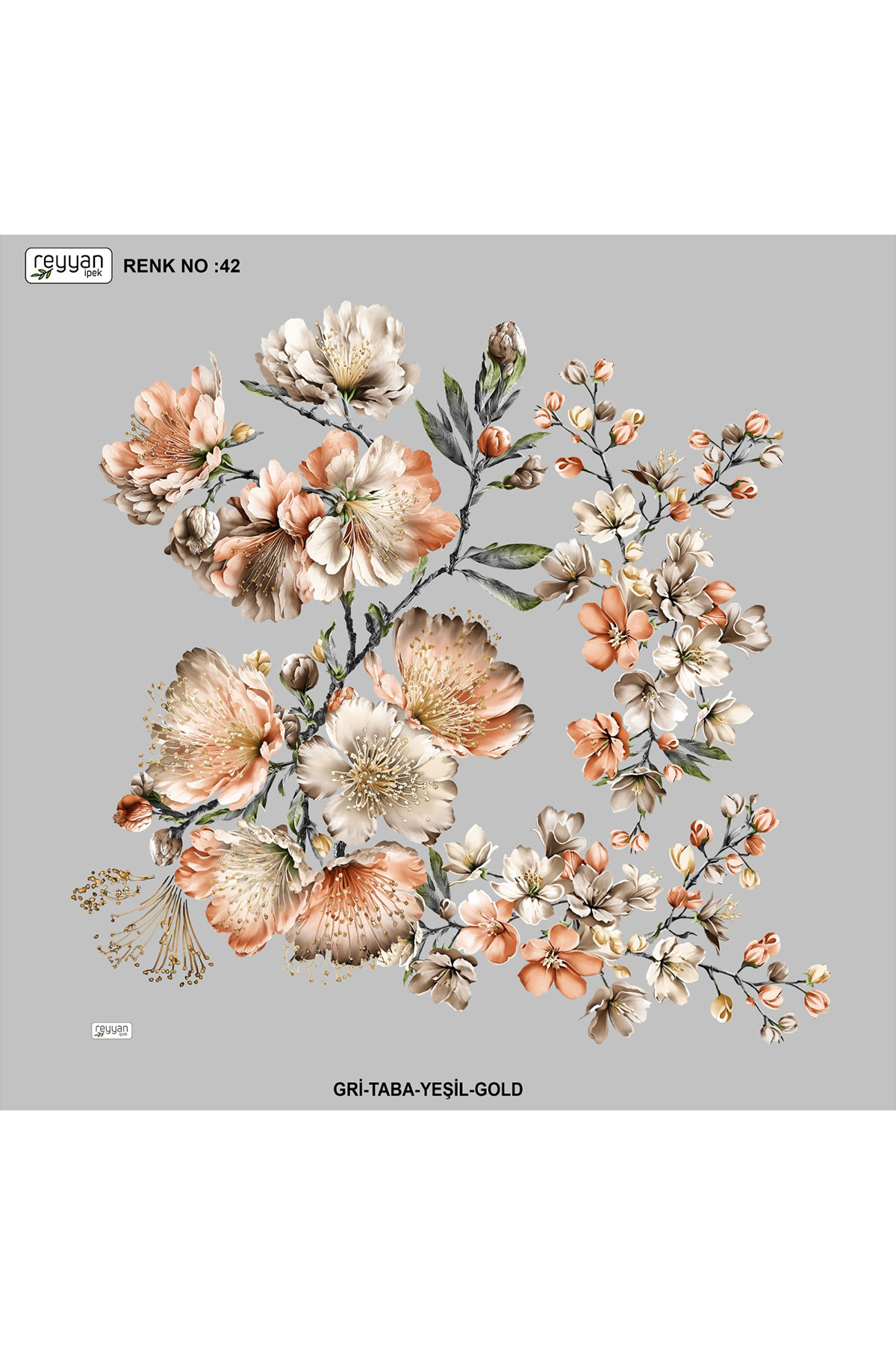 Reyyan Kadın Yazma Desenli 100x100 Cm - Thumbnail