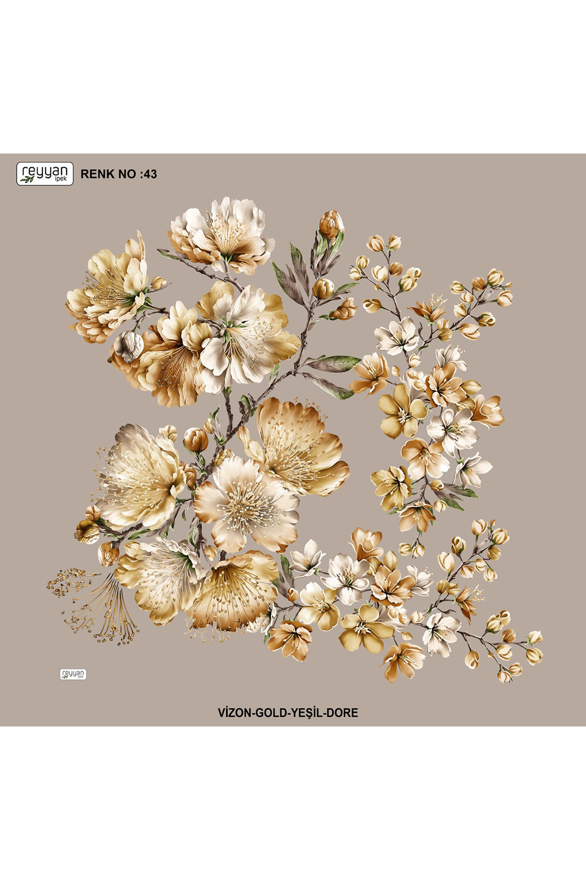 Reyyan Kadın Yazma Desenli 100x100 Cm - Thumbnail