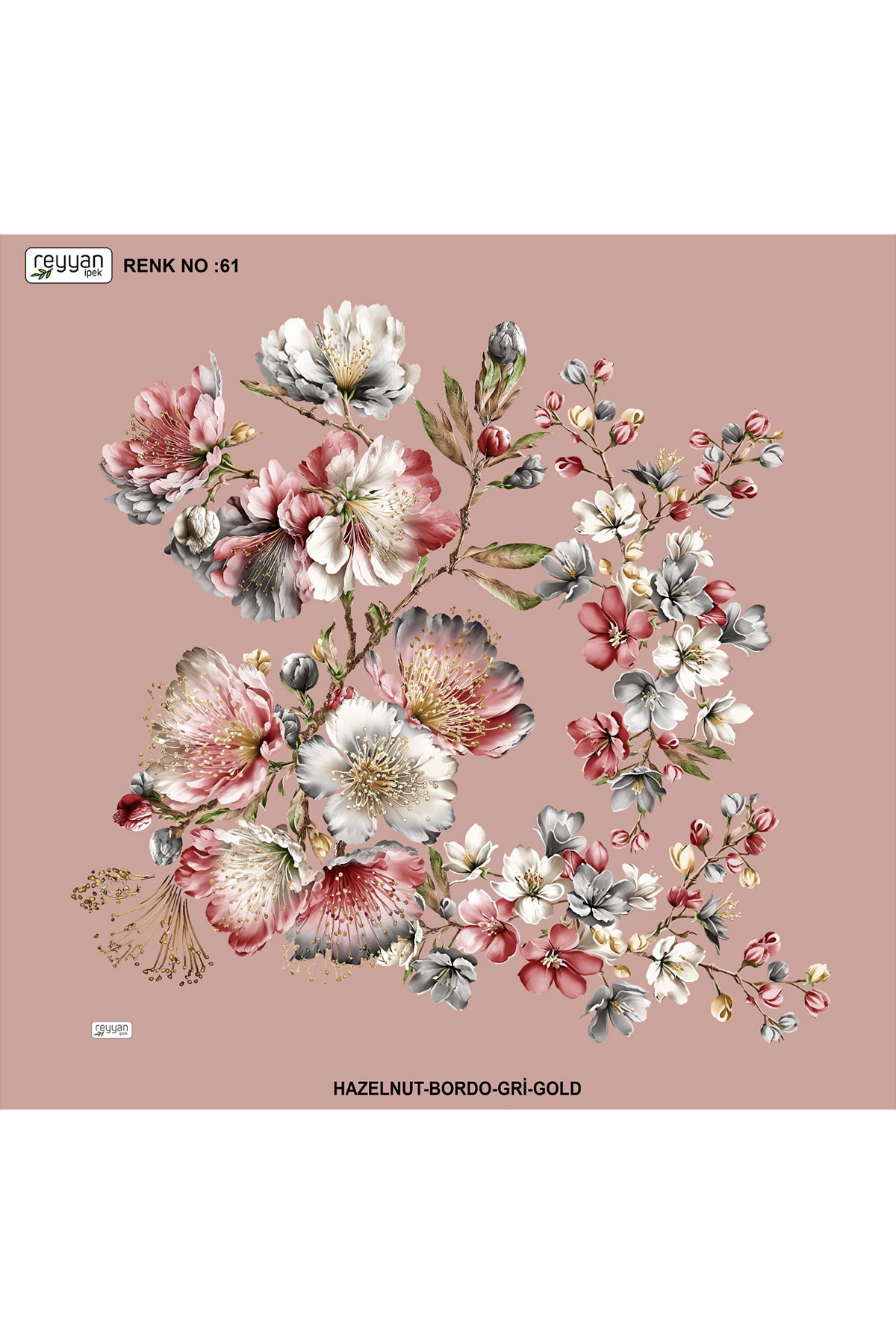 Reyyan Kadın Yazma Desenli 100x100 Cm - Thumbnail