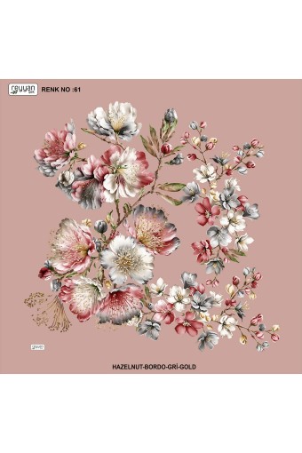 REYYAN - Reyyan Kadın Yazma Desenli 100x100 Cm (1)