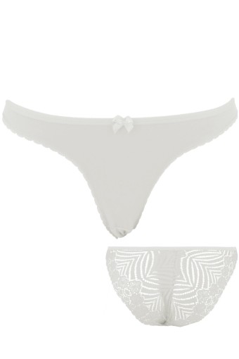 RİNNA - Rinna Kadın Önü Penye Arkası Dantelli Penye Slip Külot