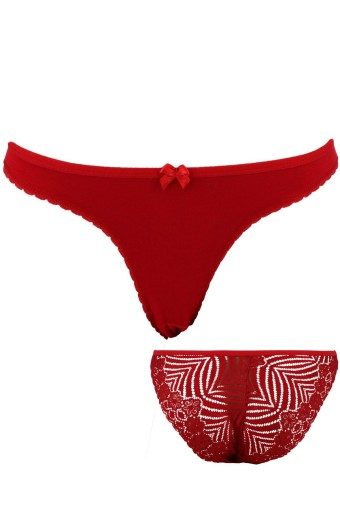 RİNNA - Rinna Kadın Önü Penye Arkası Dantelli Penye Slip Külot (1)