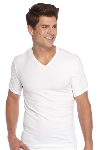 Rockhard - Rockhard Erkek Yarım Kol Atlet V Yaka Pamuklu - Beyaz - 2XL