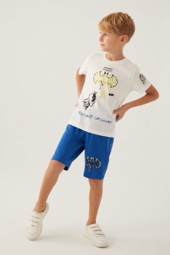 ROLY POLY - Roly Poly Erkek Çocuk Bermuda Takım Kısa Kollu Batman Süprem - Krem