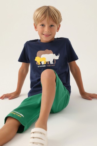 ROLY POLY - Roly Poly Erkek Çocuk Kapri Takım Kısa Kollu Bisiklet Yaka Süprem - Koyu İndigo