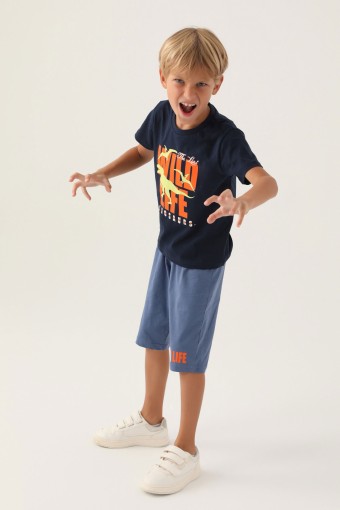 ROLY POLY - Roly Poly Erkek Çocuk Kapri Takım Kısa Kollu Bisiklet Yaka Süprem - Lacivert