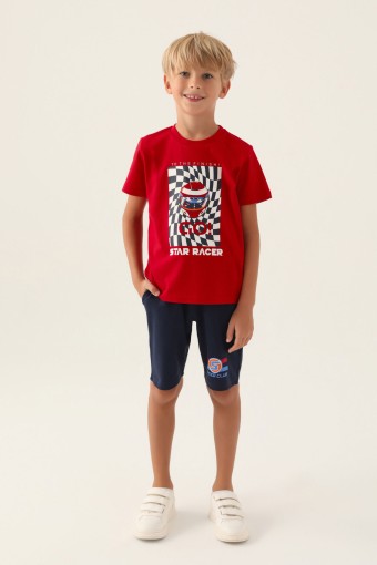 ROLY POLY - Roly Poly Erkek Çocuk Kısa Kollu Bisiklet Yaka Süprem - Kırmızı