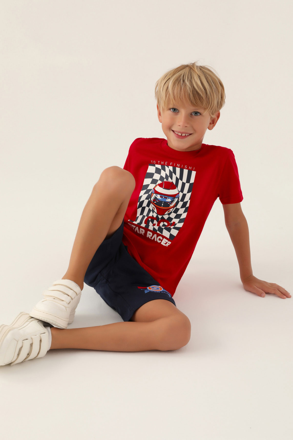 Roly Poly Erkek Çocuk Kısa Kollu Bisiklet Yaka Süprem - Kırmızı - Thumbnail