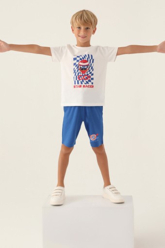 ROLY POLY - Roly Poly Erkek Çocuk Kısa Kollu Bisiklet Yaka Süprem - Krem (1)