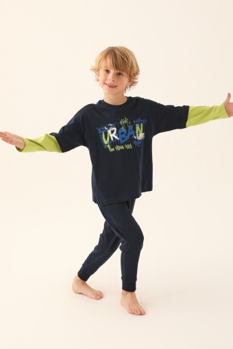 ROLY POLY - Roly Poly Erkek Çocuk Uzun Kollu Pijama Takımı Süprem - Lacivert