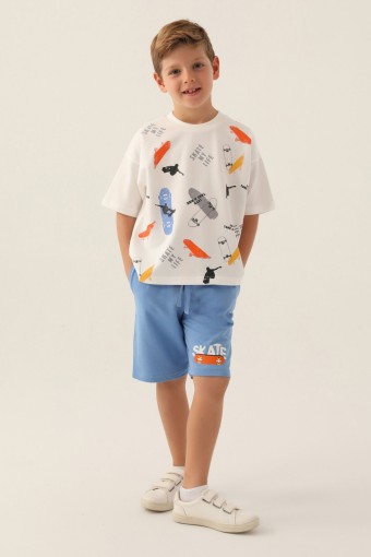 ROLY POLY - Roly Poly Erkek Garson Bermuda Takım Kısa Kollu Bisiklet Yaka Pamuklu - Krem