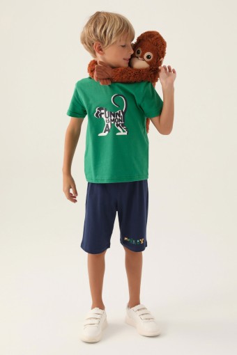 ROLY POLY - Roly Poly Erkek Garson Bermuda Takım Kısa Kollu Bisiklet Yaka Süprem - Çam Yeşili