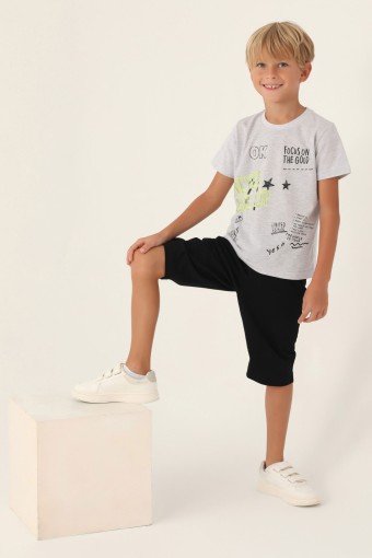 ROLY POLY - Roly Poly Erkek Garson Kapri Takım Kısa Kollu Bisiklet Yaka Süprem - Karmelanj