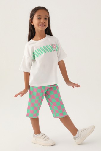 ROLY POLY - Roly Poly Kız Çocuk Kapri Takım Kısa Kollu Süprem - Krem/1