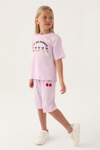 ROLY POLY - Roly Poly Kız Çocuk Kapri Takım Kısa Kollu Süprem - Rose