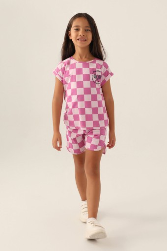ROLY POLY - Roly Poly Kız Çocuk Şortlu Takım Kısa Kollu Süprem - Rose