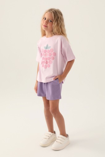 ROLY POLY - Roly Poly Kız Çocuk Şortlu Takım Kısa Kollu Süprem - Rose