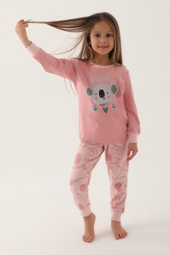 ROLY POLY - Roly Poly Kız Çocuk Uzun Kollu Pijama Takımı Süprem - RETRO PEMBE (1)