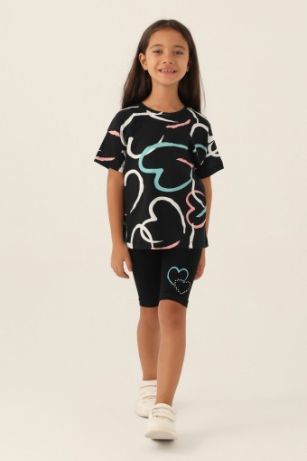 ROLY POLY - Roly Poly Kız Garson Bermuda Takım Kısa Kollu Süprem - Siyah