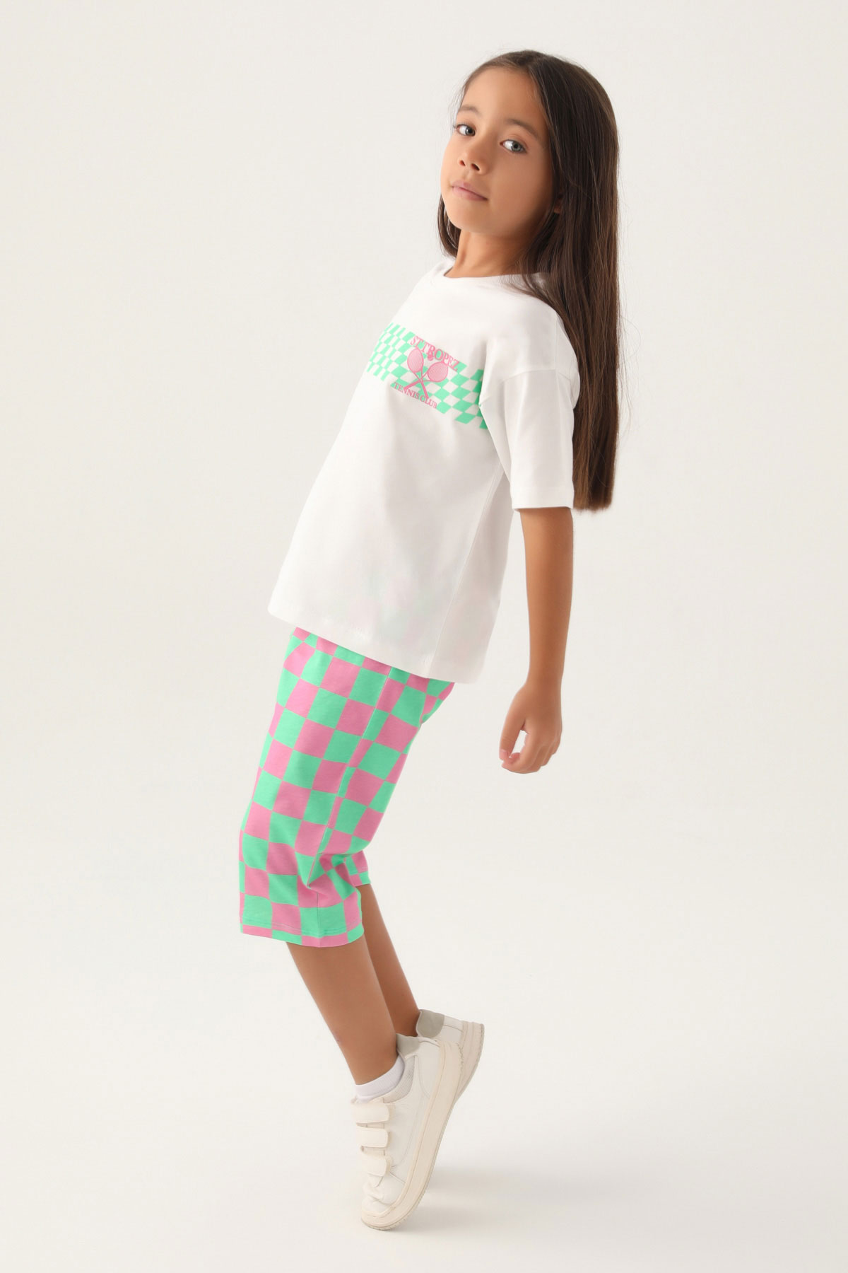 Roly Poly Kız Garson Kapri Takım Kısa Kollu Süprem - Orkide - Thumbnail