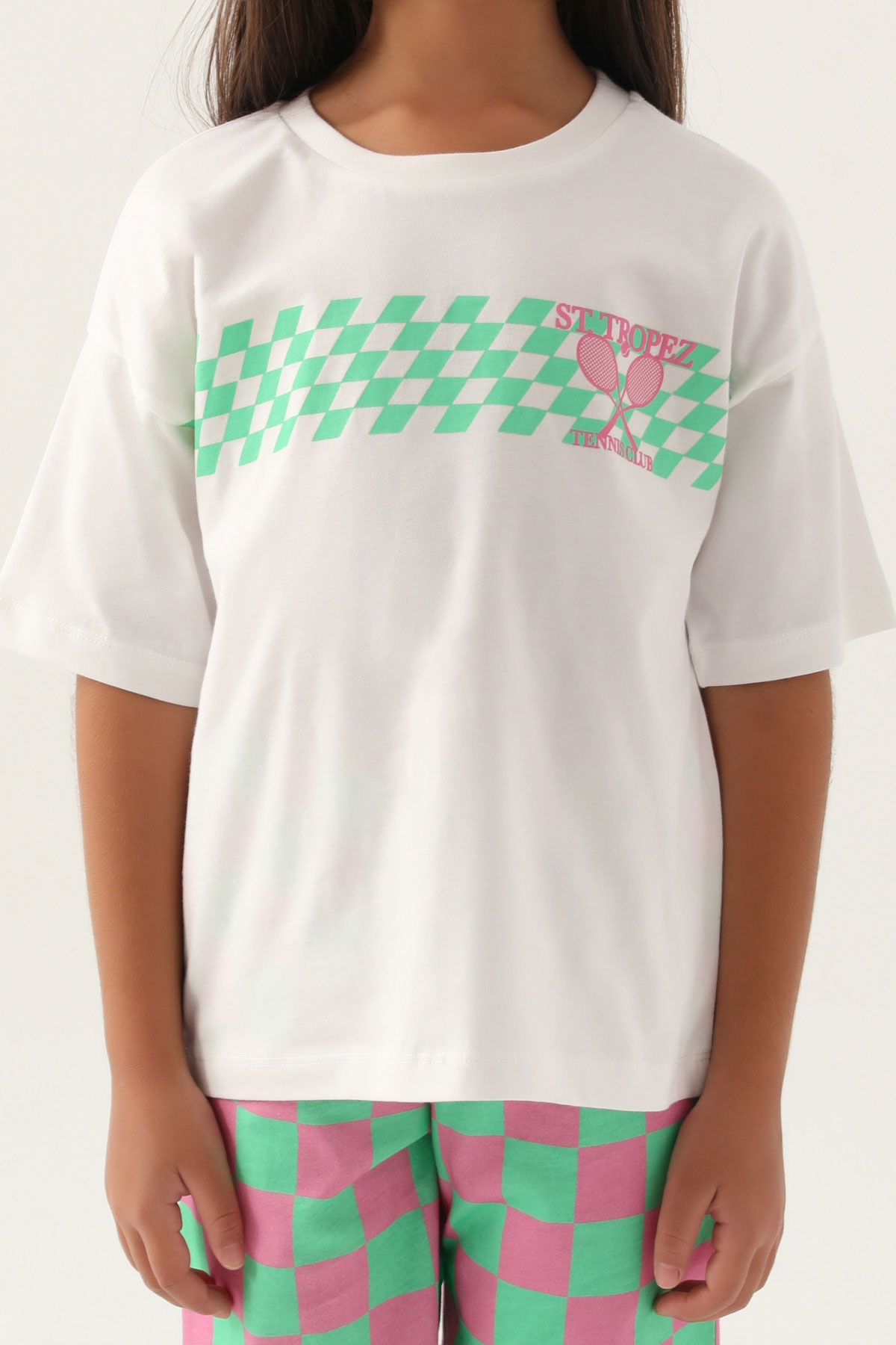 Roly Poly Kız Garson Kapri Takım Kısa Kollu Süprem - Orkide - Thumbnail