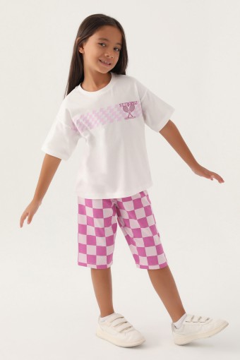 ROLY POLY - Roly Poly Kız Garson Kapri Takım Kısa Kollu Süprem - Rose