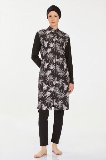 ROZAMAY - Rozamay Kadın Asra Tam Kapalı Tesettür Mayo - Siyah