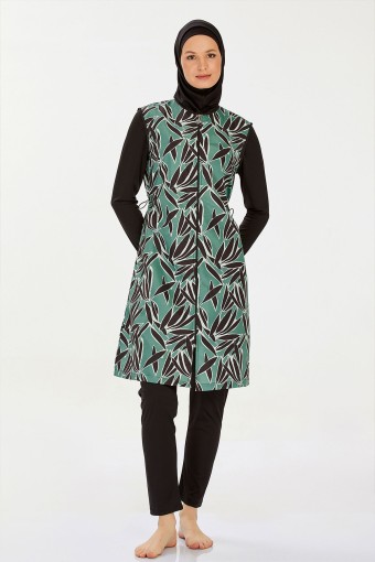 ROZAMAY - Rozamay Kadın Audra Tam Kapalı Tesettür Mayo - Siyah