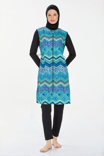 ROZAMAY - Rozamay Kadın Avery Tam Kapalı Tesettür Mayo - Siyah