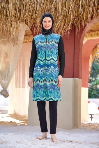 ROZAMAY - Rozamay Kadın Avery Tam Kapalı Tesettür Mayo - Siyah (1)