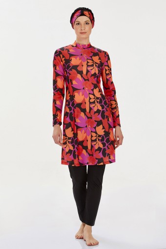 ROZAMAY - Rozamay Kadın Brielle Tam Kapalı Tesettür Mayo - Siyah