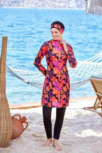 ROZAMAY - Rozamay Kadın Brielle Tam Kapalı Tesettür Mayo - Siyah (1)