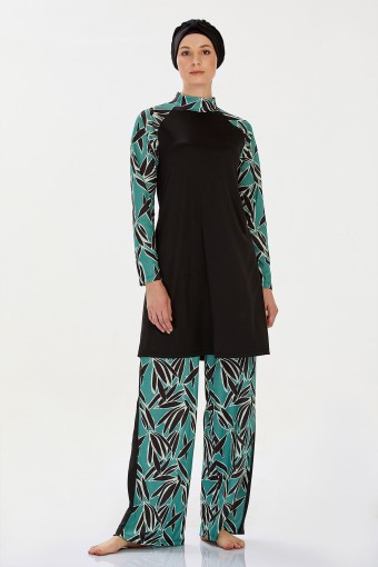 ROZAMAY - Rozamay Kadın Darya Tam Kapalı Tesettür Mayo - Siyah