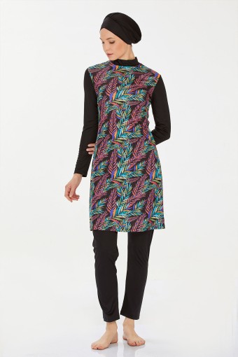 ROZAMAY - Rozamay Kadın Eliza Tam Kapalı Tesettür Mayo - Siyah