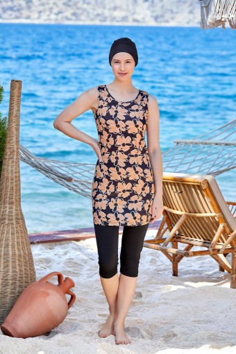 ROZAMAY - Rozamay Kadın Freyja Yarı Kapalı Tesettür Mayo - Siyah (1)