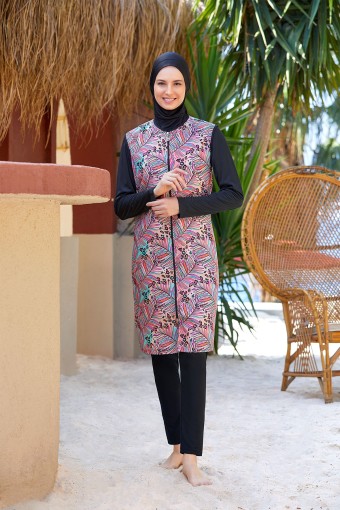 ROZAMAY - Rozamay Kadın Kaıda Tam Kapalı Tesettür Mayo - Siyah (1)