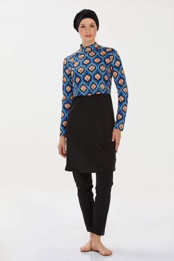 ROZAMAY - Rozamay Kadın Leah Tam Kapalı Tesettür Mayo - Siyah