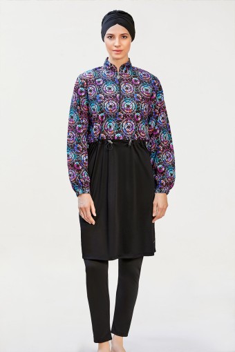 ROZAMAY - Rozamay Kadın Linny Tam Kapalı Tesettür Mayo - Siyah