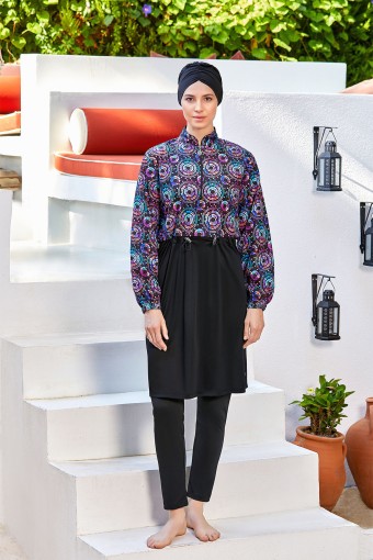 ROZAMAY - Rozamay Kadın Linny Tam Kapalı Tesettür Mayo - Siyah (1)