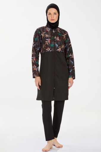 ROZAMAY - Rozamay Kadın Nıssa Tam Kapalı Tesettür Mayo - Siyah