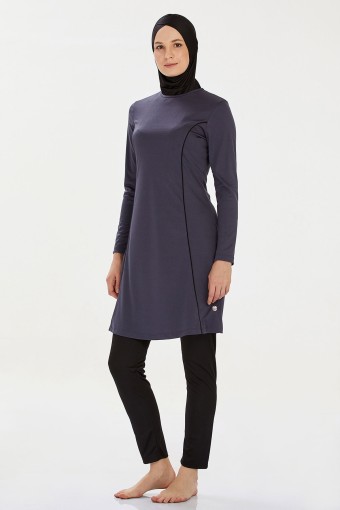 ROZAMAY - Rozamay Kadın Rozzr Tam Kapalı Tesettür Mayo - Antrasit