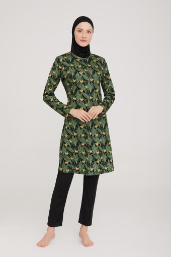 ROZAMAY - Rozamay Kadın Tam Kapalı Tesettür Mayo - Siyah