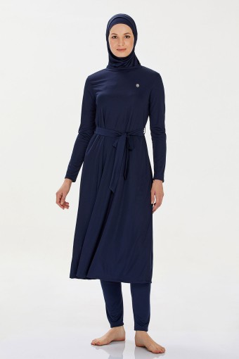 ROZAMAY - Rozamay Kadın Venessa Tam Kapalı Tesettür Mayo - Koyu Lacivert