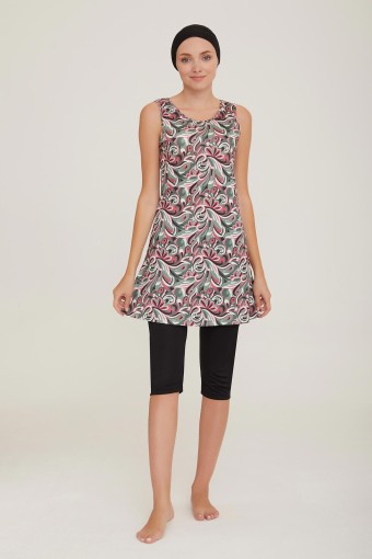 ROZAMAY - Rozamay Kadın Yarı Kapalı Tesettür Mayo - Siyah