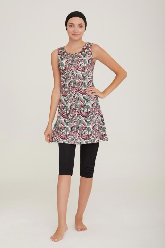 ROZAMAY - Rozamay Kadın Yarı Kapalı Tesettür Mayo - Siyah (1)