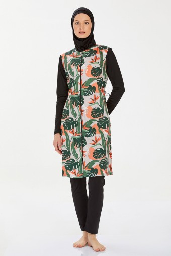 ROZAMAY - Rozamay Kadın Yuna Tam Kapalı Tesettür Mayo - Siyah