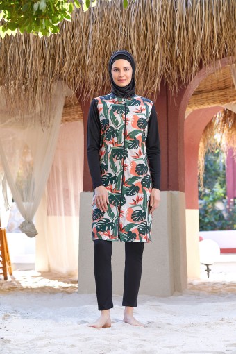 ROZAMAY - Rozamay Kadın Yuna Tam Kapalı Tesettür Mayo - Siyah (1)