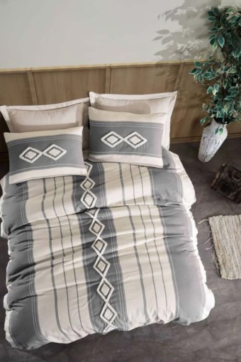 ŞAHESER - Şahaser Nero Nakışlı Çift Kişilik Nevresim Takımı 240x260 (1)