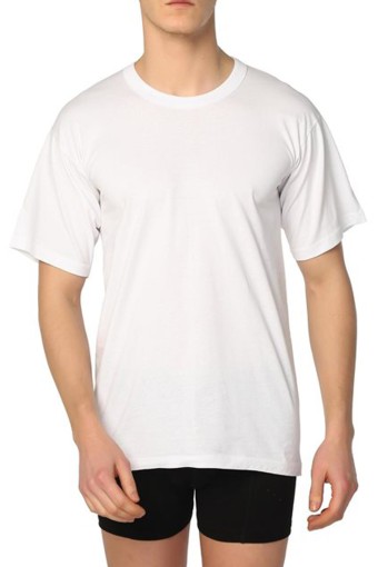 SEDEF YILDIZ - Sedef Yıldız Erkek Atlet Kısa Kollu Sıfır Yaka - Beyaz - BATTAL